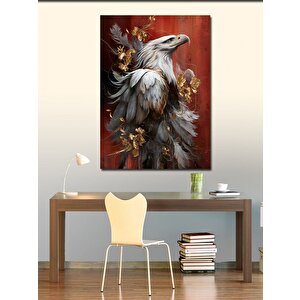Kanvas Tablo Grı Kartal Ve Tüyler 50x70 cm
