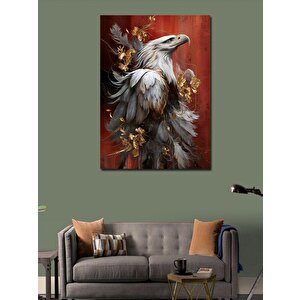 Kanvas Tablo Grı Kartal Ve Tüyler 50x70 cm