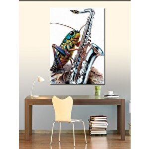 Kanvas Tablo Saksafon Çalan Böcek 70x100 cm