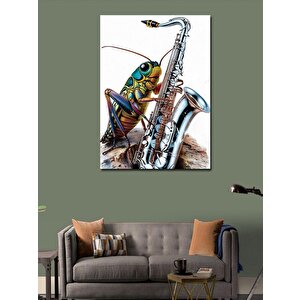 Kanvas Tablo Saksafon Çalan Böcek 70x100 cm