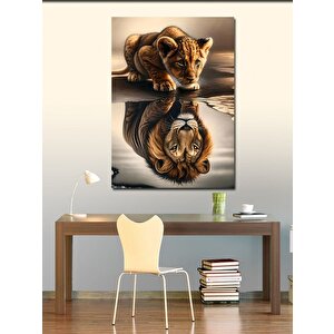 Kanvas Tablo Yavru Aslan Ve Gölgesi 70x100 cm