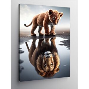Kanvas Tablo Aslan Ve Yansıması 70x100 cm