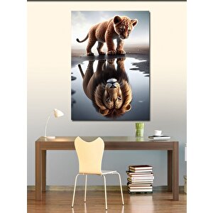 Kanvas Tablo Aslan Ve Yansıması 70x100 cm