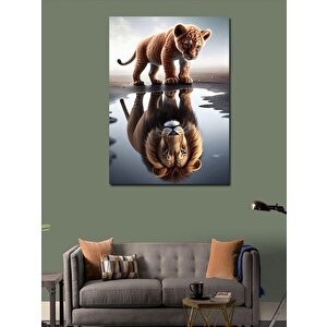 Kanvas Tablo Aslan Ve Yansıması 70x100 cm