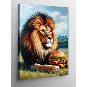 Kanvas Tablo Burger Aslan 100x140 cm