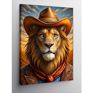 Kanvas Tablo Kovboy Aslan 50x70 cm