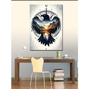 Kanvas Tablo Pusula Ve Kartal 50x70 cm