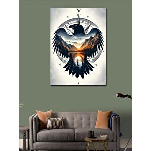 Kanvas Tablo Pusula Ve Kartal 50x70 cm