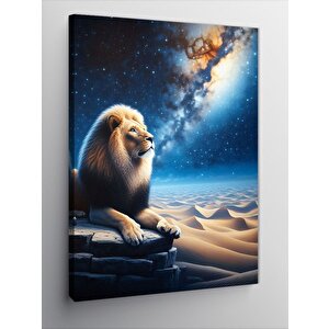 Kanvas Tablo Yıldızların Altında Aslan 70x100 cm