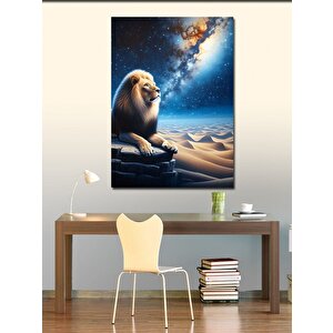 Kanvas Tablo Yıldızların Altında Aslan 70x100 cm