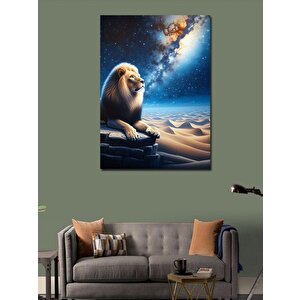 Kanvas Tablo Yıldızların Altında Aslan 70x100 cm