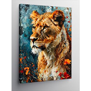 Kanvas Tablo Dişi Aslan 100x140 cm