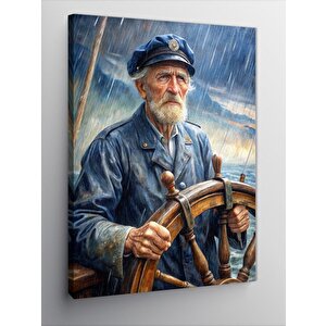 Kanvas Tablo Fırtınada Kalan Kaptan 100x140 cm
