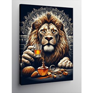 Kanvas Tablo Aslan Ve Kahve 70x100 cm