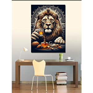 Kanvas Tablo Aslan Ve Kahve 70x100 cm