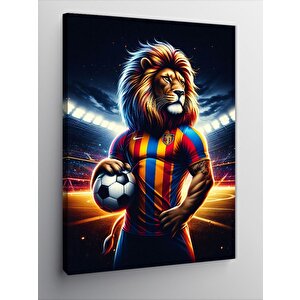 Kanvas Tablo Futbolcu Aslan 100x140 cm