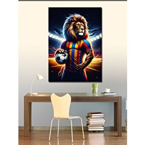 Kanvas Tablo Futbolcu Aslan 100x140 cm