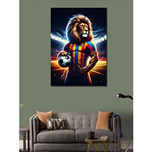 Kanvas Tablo Futbolcu Aslan 100x140 cm