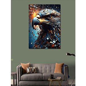 Kanvas Tablo Parçalar Ve Kartal 70x100 cm