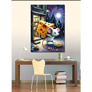 Kanvas Tablo Kırmızı Şemsiyeye Ve Yol Çizgileri 50x70 cm