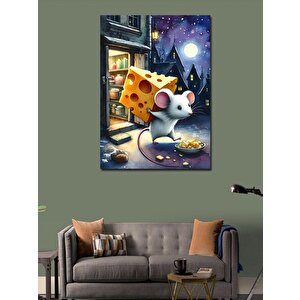 Kanvas Tablo Kırmızı Şemsiyeye Ve Yol Çizgileri 50x70 cm