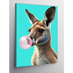 Kanvas Tablo Sakız Çiğneyen Kanguru 100x140 cm