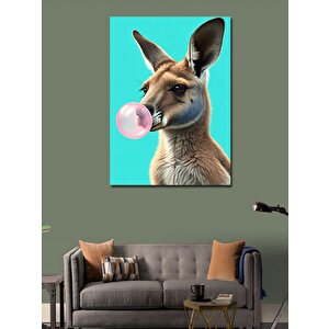 Kanvas Tablo Sakız Çiğneyen Kanguru 100x140 cm