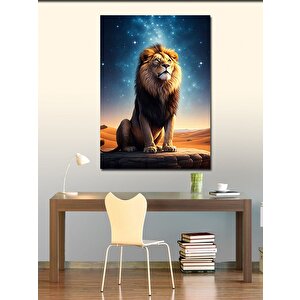 Kanvas Tablo Taht Aslanı 100x140 cm