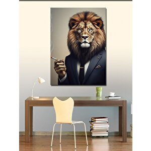 Kanvas Tablo Takım Elbiseli Aslan 70x100 cm