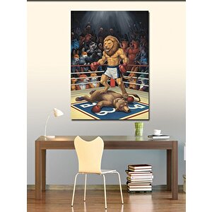 Kanvas Tablo Boks Yapan Aslan 100x140 cm