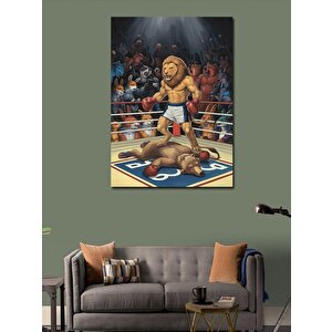 Kanvas Tablo Boks Yapan Aslan 100x140 cm