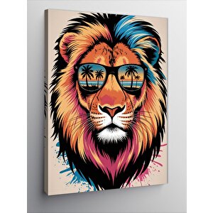 Kanvas Tablo Gözlüklü Aslan 50x70 cm