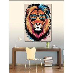 Kanvas Tablo Gözlüklü Aslan 50x70 cm