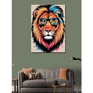Kanvas Tablo Gözlüklü Aslan 50x70 cm