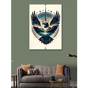 Kanvas Tablo Kartal Ortasında Dağ Manzarası 100x140 cm