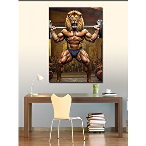 Kanvas Tablo Vücut Geliştiren Aslan 100x140 cm