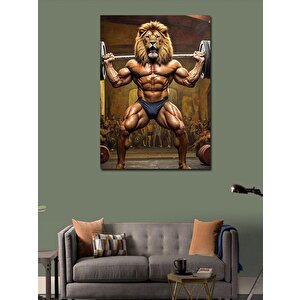 Kanvas Tablo Vücut Geliştiren Aslan 100x140 cm