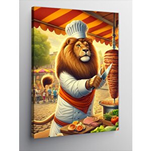 Kanvas Tablo Dönerci Aslanı 100x140 cm