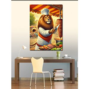 Kanvas Tablo Dönerci Aslanı 100x140 cm