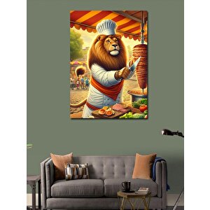 Kanvas Tablo Dönerci Aslanı 100x140 cm