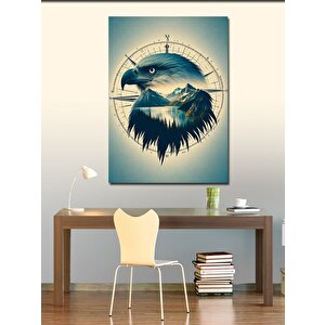 Kanvas Tablo Pusula Ve Kartal 50x70 cm