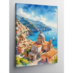 Kanvas Tablo Retro Yazlık Evleri 50x70 cm