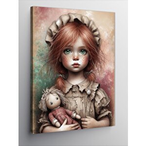 Kanvas Tablo Çilli Kız Ve Oyuncağı 70x100 cm