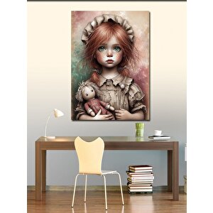 Kanvas Tablo Çilli Kız Ve Oyuncağı 70x100 cm
