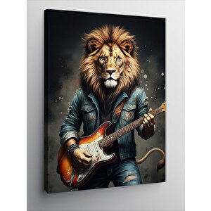 Kanvas Tablo Gitar Çalan Aslan 70x100 cm