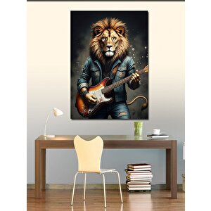 Kanvas Tablo Gitar Çalan Aslan 70x100 cm