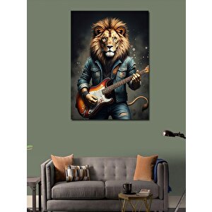 Kanvas Tablo Gitar Çalan Aslan 70x100 cm