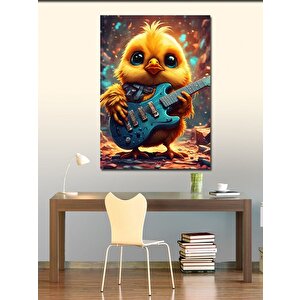 Kanvas Tablo Elektro Gitar Çalan Civciv 100x140 cm