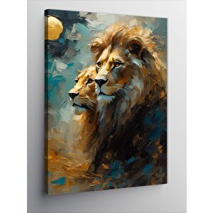 Kanvas Tablo Erkek Ve Dişi Aslan 50x70 cm