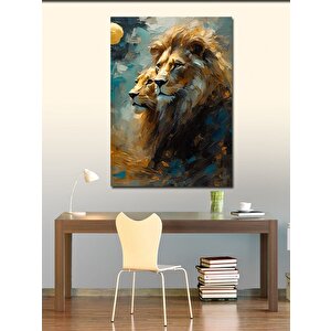 Kanvas Tablo Erkek Ve Dişi Aslan 50x70 cm